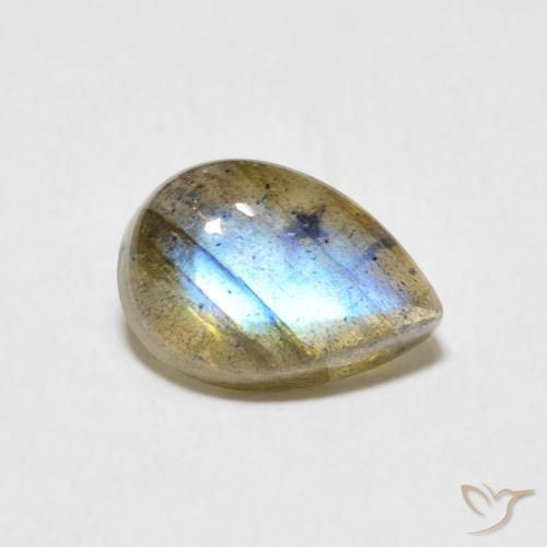 Labradorite Multicolore naturelle En forme de poire, 2.34 ct, Translucide