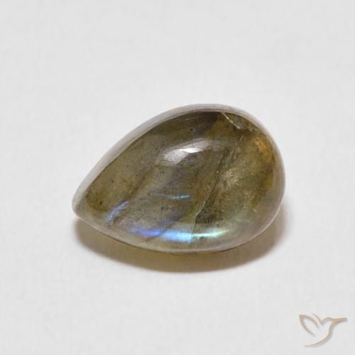 Labradorite Multicolore naturelle En forme de poire, 2.74 ct, Translucide