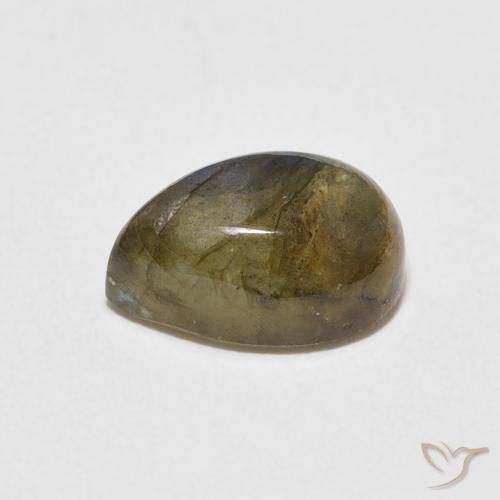 Labradorite Multicolore naturelle En forme de poire, 2.74 ct, Translucide