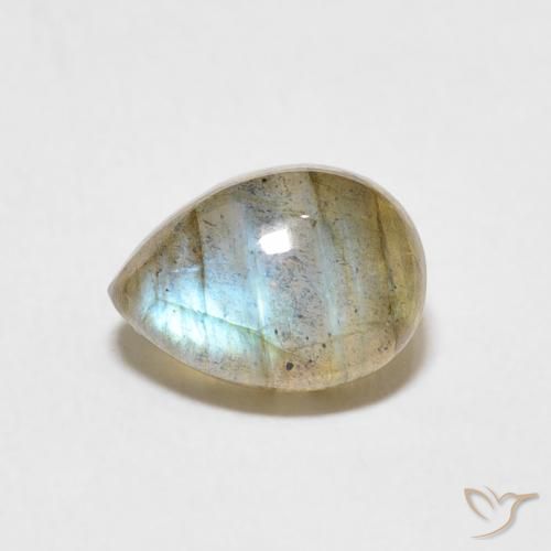 2.44ct Naturel Multicolore Labradorite, En forme de poire, Translucide
