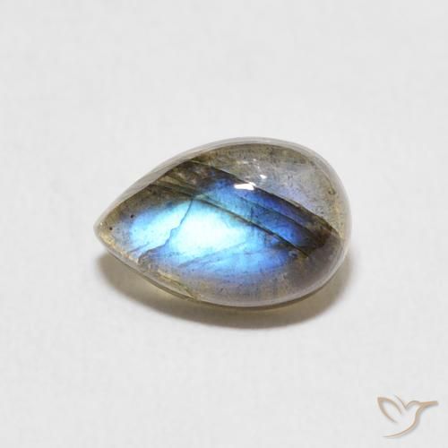 1.69ct Naturel Multicolore Labradorite, En forme de poire, Translucide