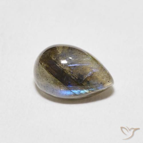 Labradorite Multicolore naturelle En forme de poire, 1.69 ct, Translucide