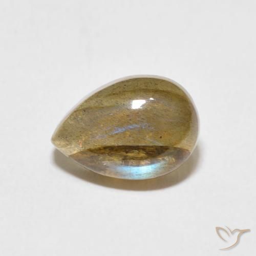 2.67ct Naturel Multicolore Labradorite, En forme de poire, Translucide