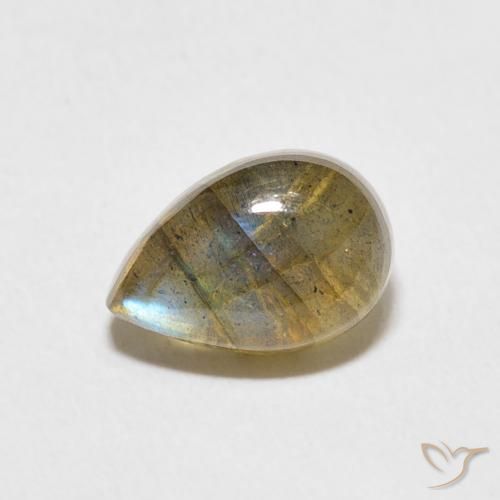 2.43ct Naturel Multicolore Labradorite, En forme de poire, Translucide