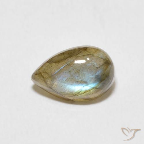 1.63ct Naturel Multicolore Labradorite, En forme de poire, Translucide