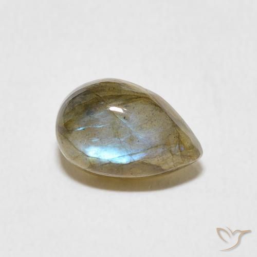 Labradorite Multicolore naturelle En forme de poire, 1.63 ct, Translucide
