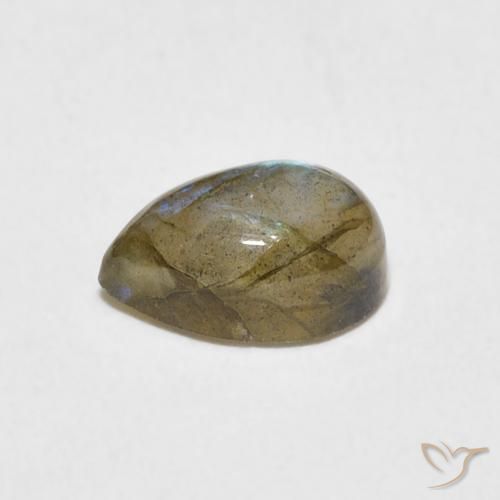 Labradorite Multicolore naturelle En forme de poire, 1.63 ct, Translucide