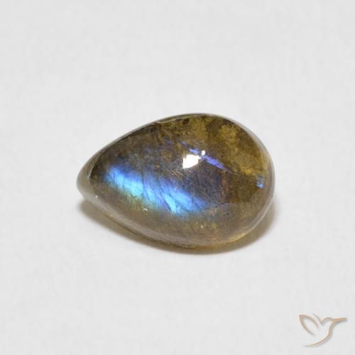 1.66ct Naturel Multicolore Labradorite, En forme de poire, Translucide