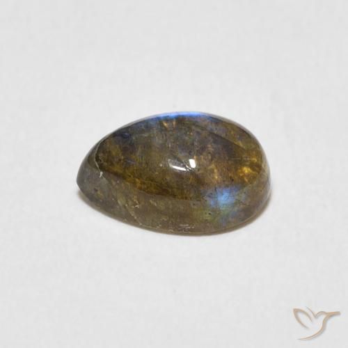 Labradorite Multicolore naturelle En forme de poire, 1.66 ct, Translucide