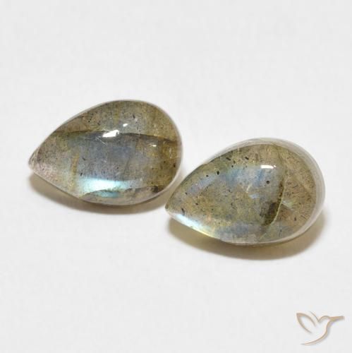 3.53ctw Naturel Multicolore Labradorite, En forme de poire, Translucide