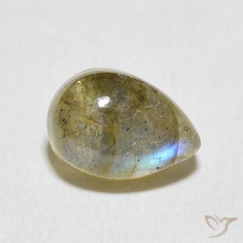 Labradorite Multicolore naturelle En forme de poire, 2.84 ct, Translucide