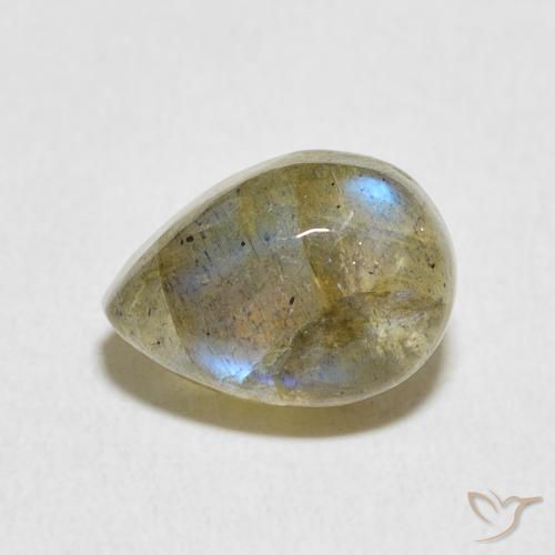 Labradorite Multicolore naturelle En forme de poire, 2.84 ct, Translucide