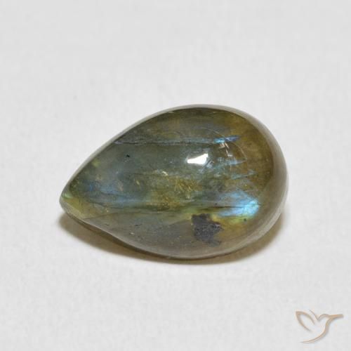 Labradorite Multicolore naturelle En forme de poire, 4.03 ct, Translucide