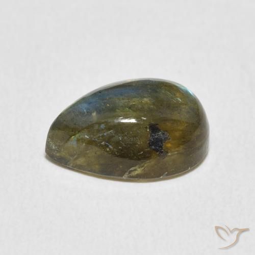 Labradorite Multicolore naturelle En forme de poire, 4.03 ct, Translucide