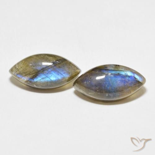 10.48ctw Naturel Multicolore Labradorite, Marquise, Translucide