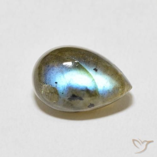 Labradorite Multicolore naturelle En forme de poire, 4.10 ct, Translucide
