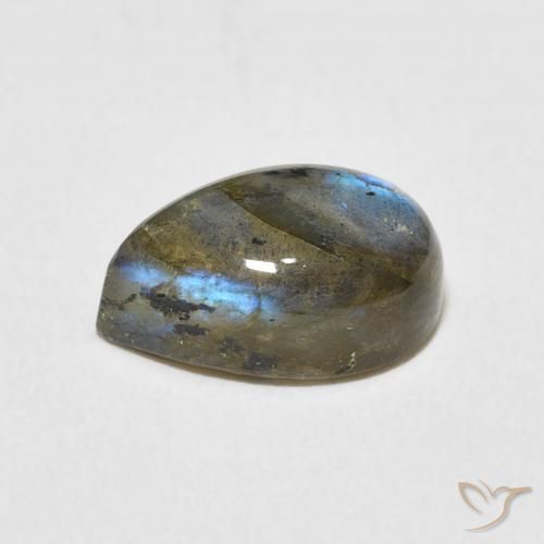 Labradorite Multicolore naturelle En forme de poire, 4.10 ct, Translucide