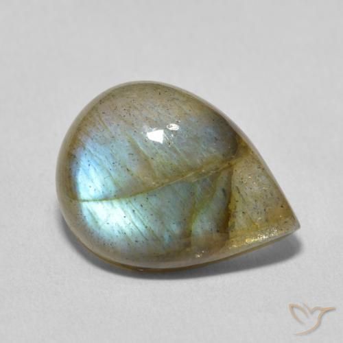 Labradorite Multicolore naturelle En forme de poire, 7.21 ct, Translucide