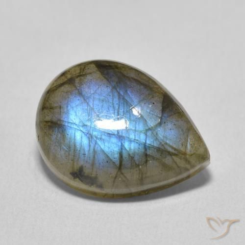 8.49ct Naturel Multicolore Labradorite, En forme de poire, Translucide