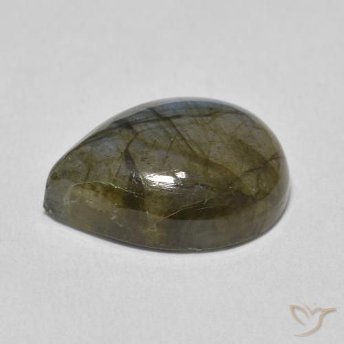 Labradorite Multicolore naturelle En forme de poire, 8.49 ct, Translucide