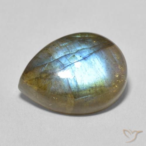 9.82ct Naturel Multicolore Labradorite, En forme de poire, Translucide