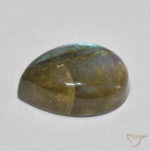 Labradorite Multicolore naturelle En forme de poire, 9.82 ct, Translucide