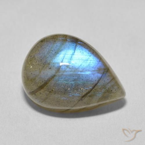 9.47ct Naturel Multicolore Labradorite, En forme de poire, Translucide