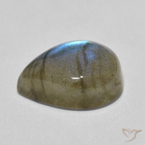 Labradorite Multicolore naturelle En forme de poire, 9.47 ct, Translucide