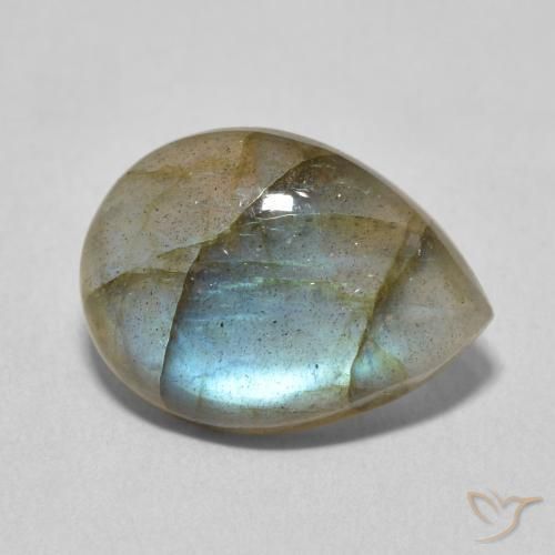 Labradorite Multicolore naturelle En forme de poire, 7.38 ct, Translucide