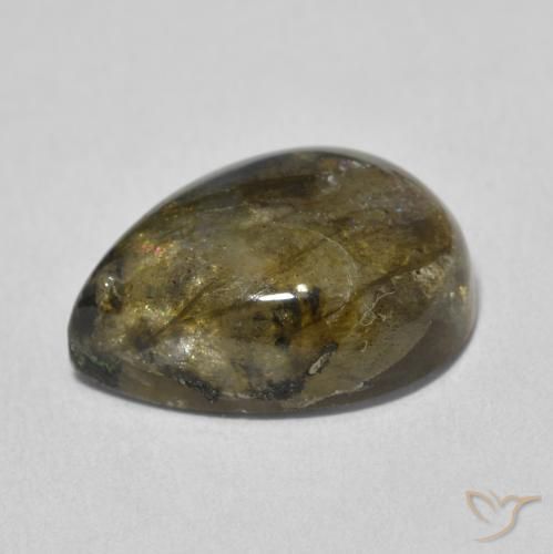 Labradorite Multicolore naturelle En forme de poire, 9.44 ct, Translucide