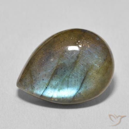 7.27ct Naturel Multicolore Labradorite, En forme de poire, Translucide