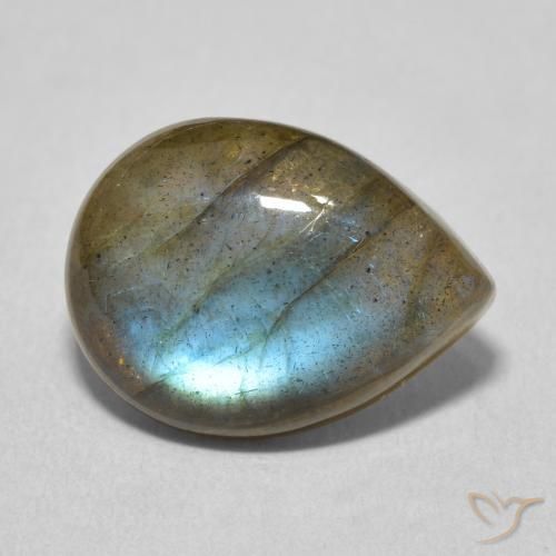 Labradorite Multicolore naturelle En forme de poire, 7.27 ct, Translucide