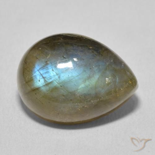 Labradorite Multicolore naturelle En forme de poire, 10.63 ct, Translucide