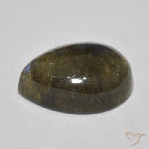 Labradorite Multicolore naturelle En forme de poire, 8.87 ct, Translucide