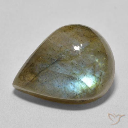 9.59ct Naturel Multicolore Labradorite, En forme de poire, Translucide