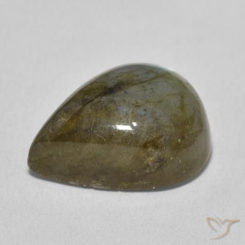 Labradorite Multicolore naturelle En forme de poire, 9.59 ct, Translucide