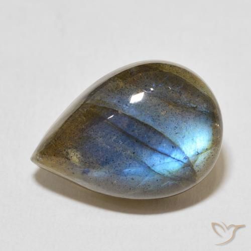 11.31ct Naturel Multicolore Labradorite, En forme de poire, Translucide