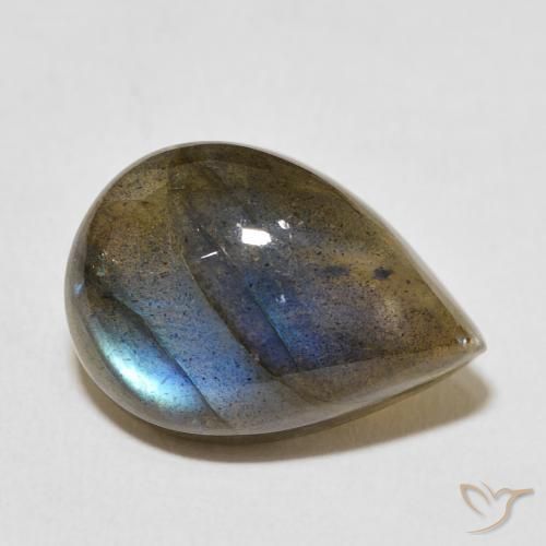 Labradorite Multicolore naturelle En forme de poire, 11.31 ct, Translucide