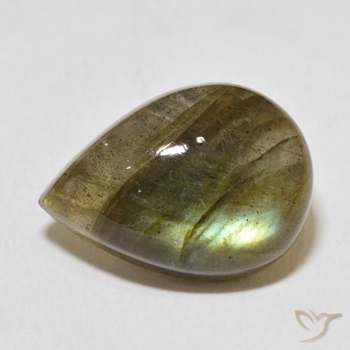 12.43ct Naturel Multicolore Labradorite, En forme de poire, Translucide