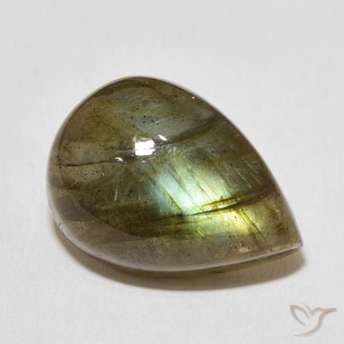 Labradorite Multicolore naturelle En forme de poire, 12.43 ct, Translucide