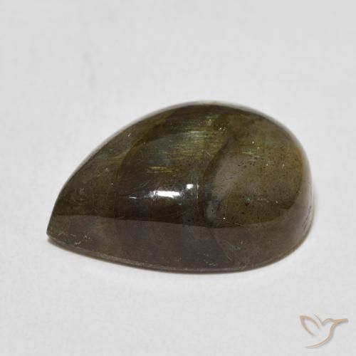 Labradorite Multicolore naturelle En forme de poire, 12.43 ct, Translucide