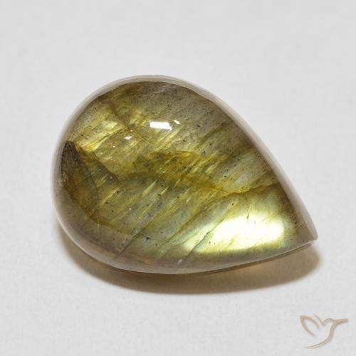 11.26ct Naturel Multicolore Labradorite, En forme de poire, Translucide