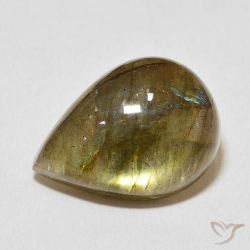Labradorite Multicolore naturelle En forme de poire, 11.26 ct, Translucide