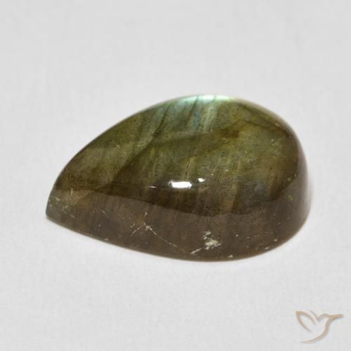 Labradorite Multicolore naturelle En forme de poire, 11.26 ct, Translucide