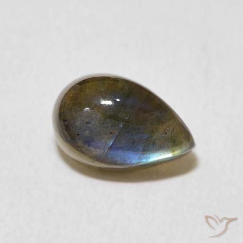 Labradorite Multicolore naturelle En forme de poire, 1.66 ct, Translucide
