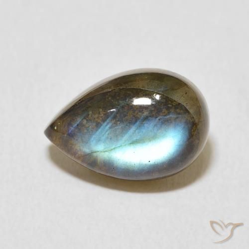 4.07ct Naturel Multicolore Labradorite, En forme de poire, Translucide