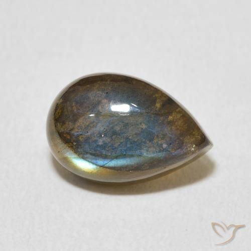 Labradorite Multicolore naturelle En forme de poire, 4.07 ct, Translucide