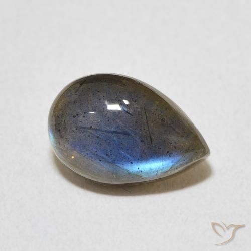 Labradorite Multicolore naturelle En forme de poire, 3.83 ct, Translucide
