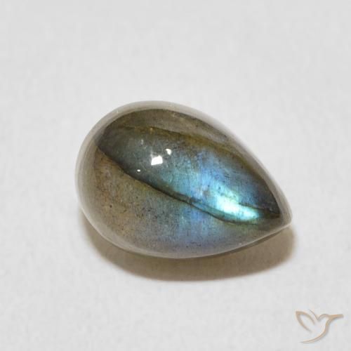 Labradorite Multicolore naturelle En forme de poire, 2.84 ct, Translucide