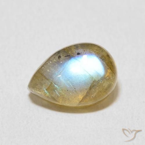 2.55ct Naturel Multicolore Labradorite, En forme de poire, Translucide